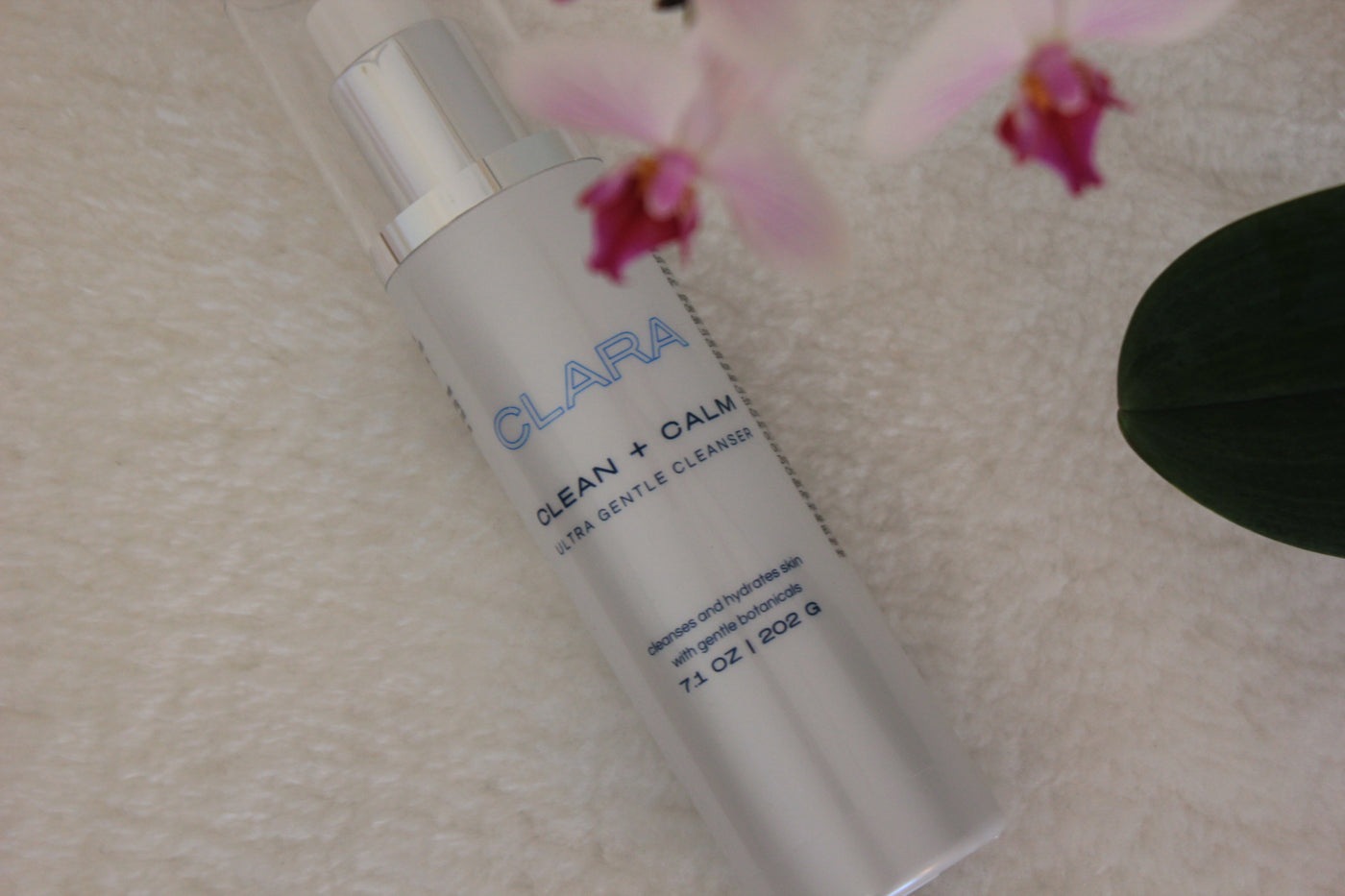 Clean + Calm Cleanser: Formulated with a hydrating octapeptide complex and soothing botanicals to condition the skin and leave it clean and soft