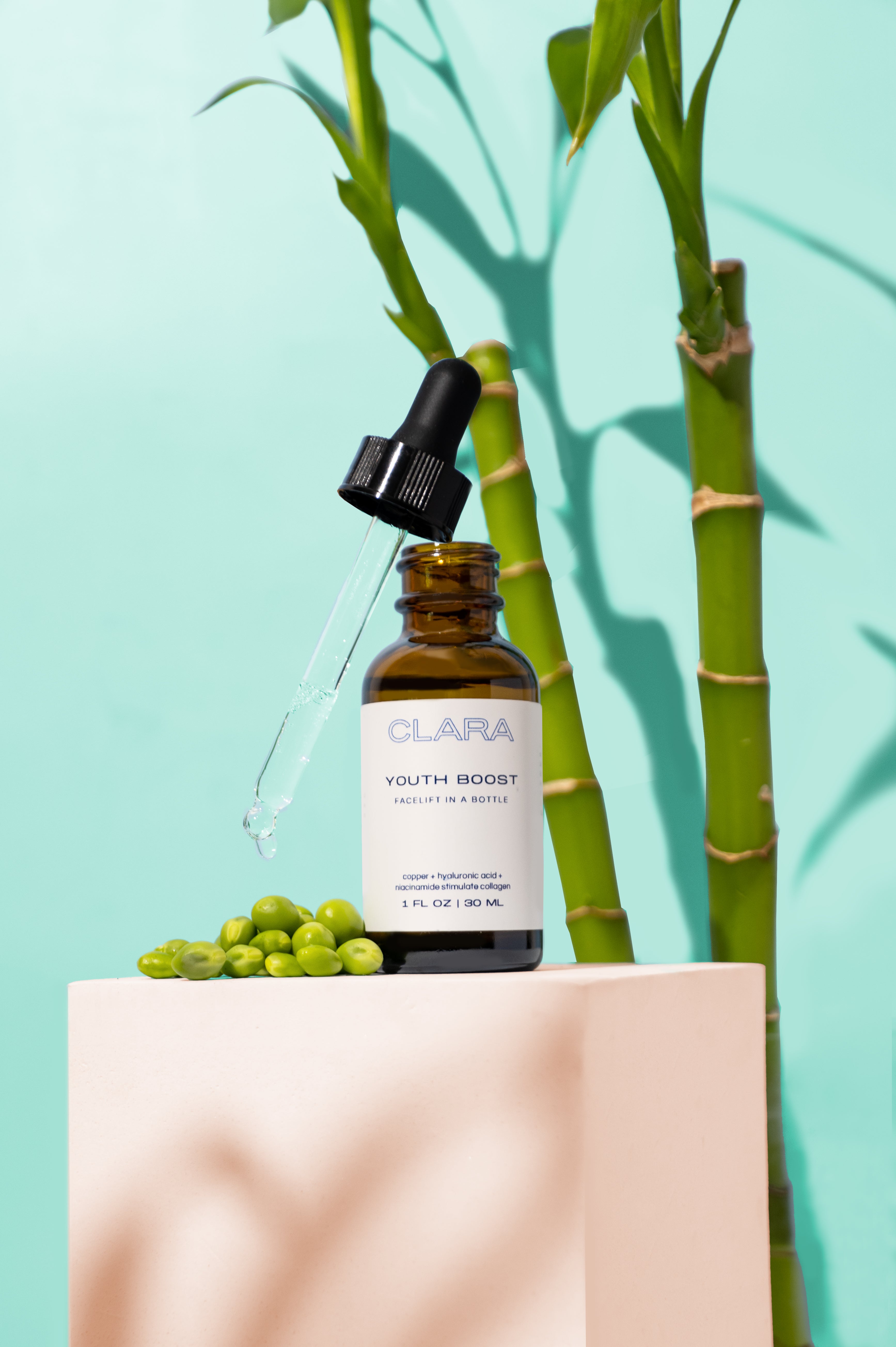 Youth Boost Serum: revolutionary anti-aging serum combining a proline lysine copper complex, niacinamide and hyaluronic acid delivers anti-aging results equal to one injection of collagen filler in just two weeks of use